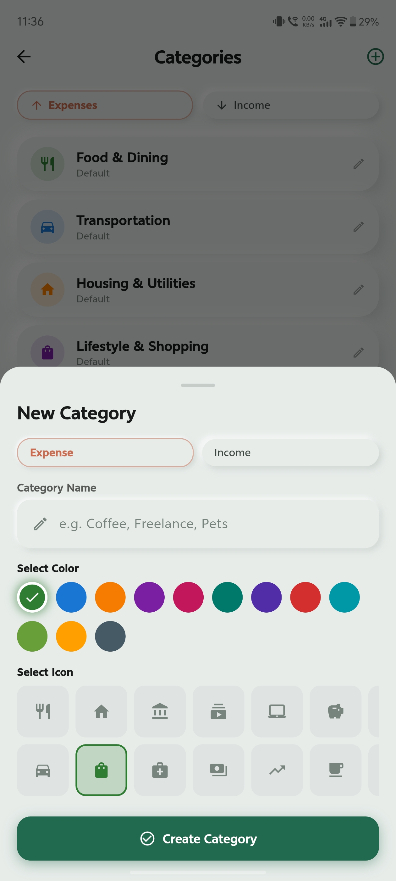 Money Planner - Custom Categories & Icons